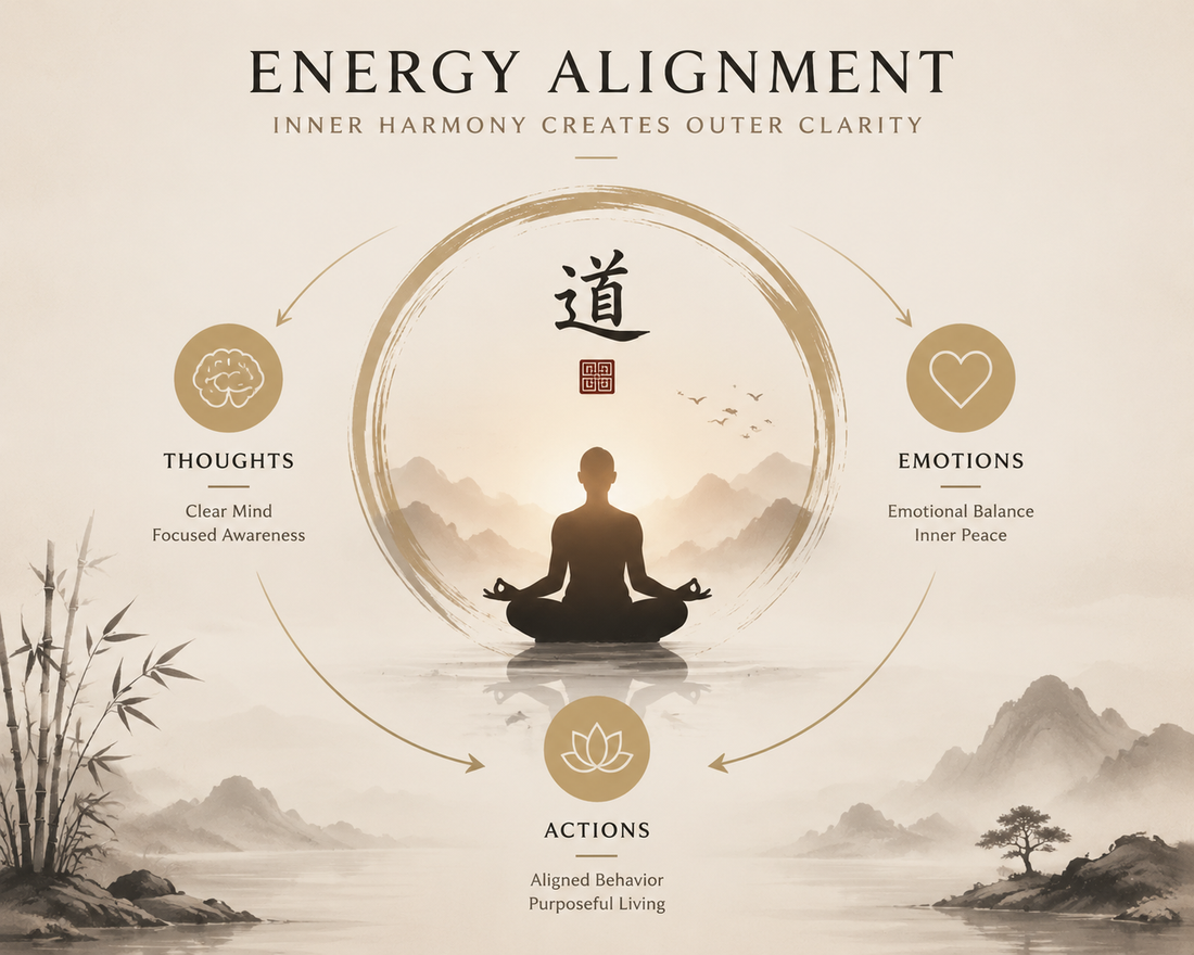 Energy alignment concept illustration